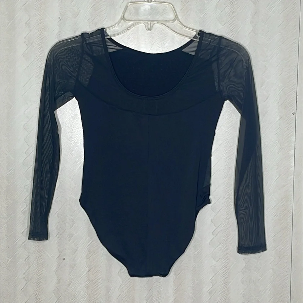 ❤️ JUSTICE Black Long Sleeve Leotard Size M